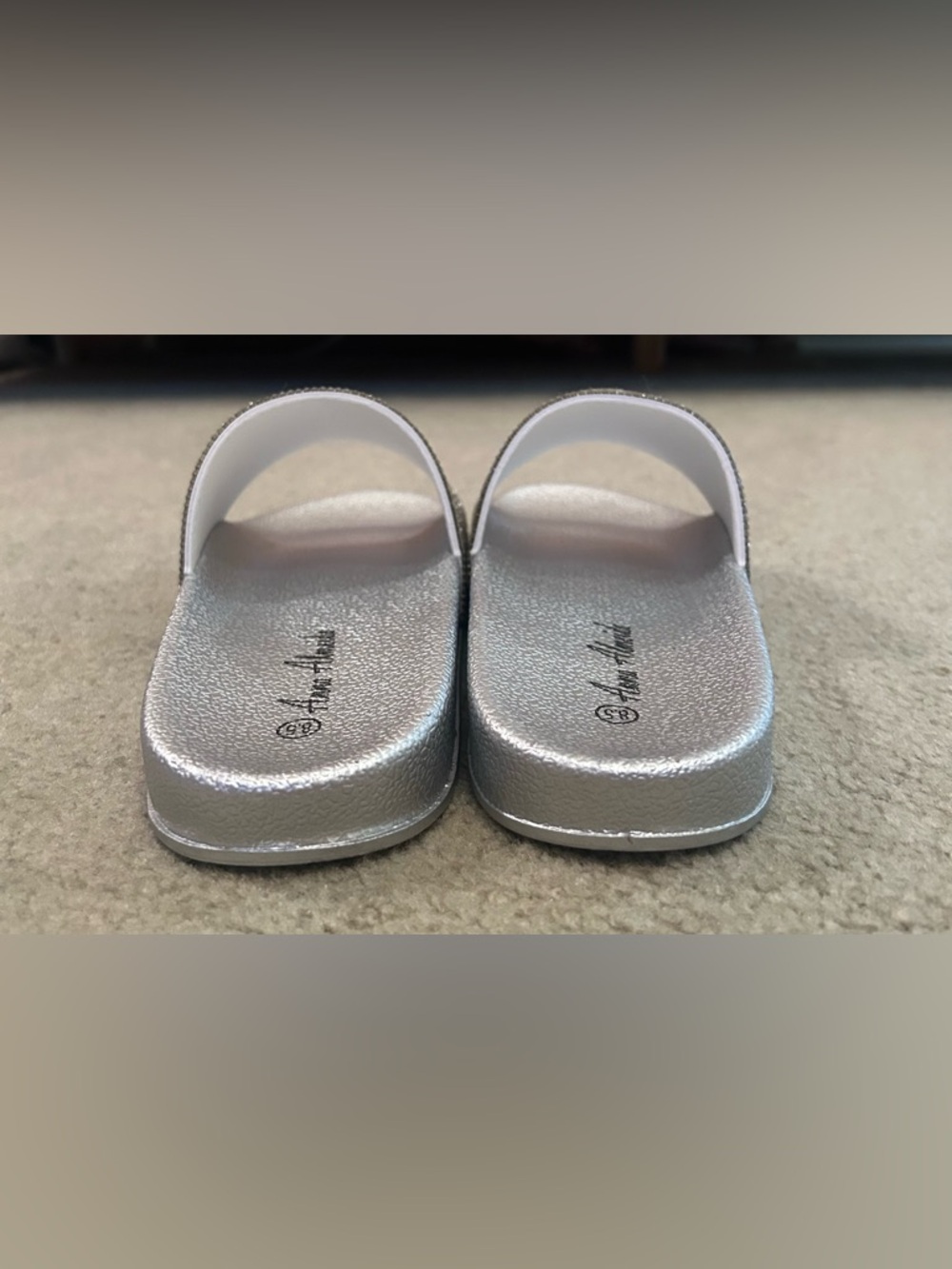Anna Almeida Silver Rhinestone Slides - Picture 2 of 4